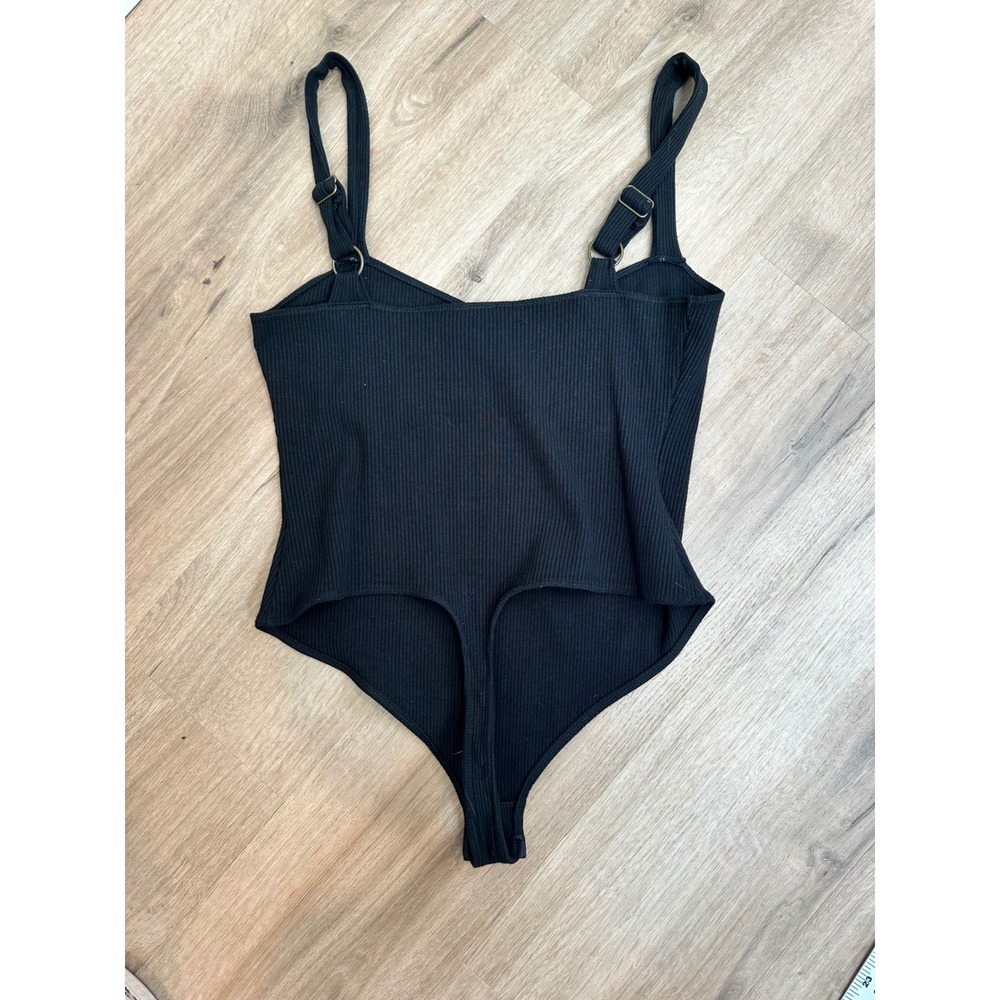Free People Bodysuit Womens XS Black Ribbed Bustier O-Ring‎ Intimately Sexy Edgy - Picture 16 of 16